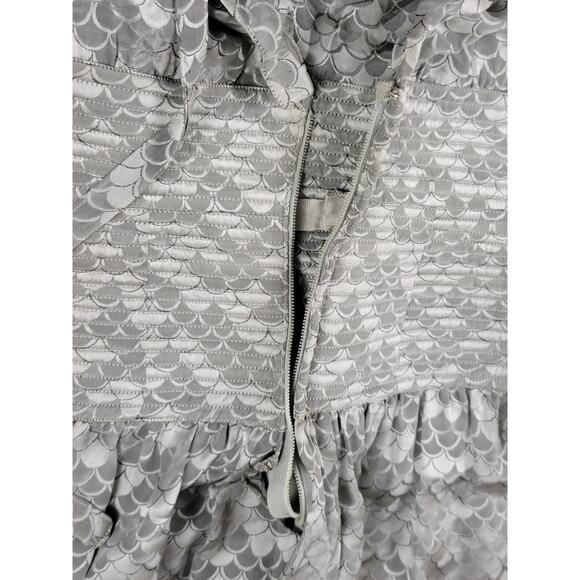 Saks‎ 5th Ave Vintage Adelel Simpson Gray Long Sleeve Zip Back Dress  Size 10 - Picture 13 of 16